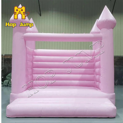 PVC Pembe Düğün Şişme Sıçrama Evi 0.55mm 13ft Kale UV Dayanıklı
